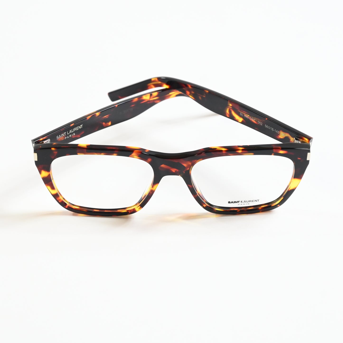 Yves Saint Laurent SL-598O 002 Unisex Authentic Eyeglasses Havana, 56mm - New