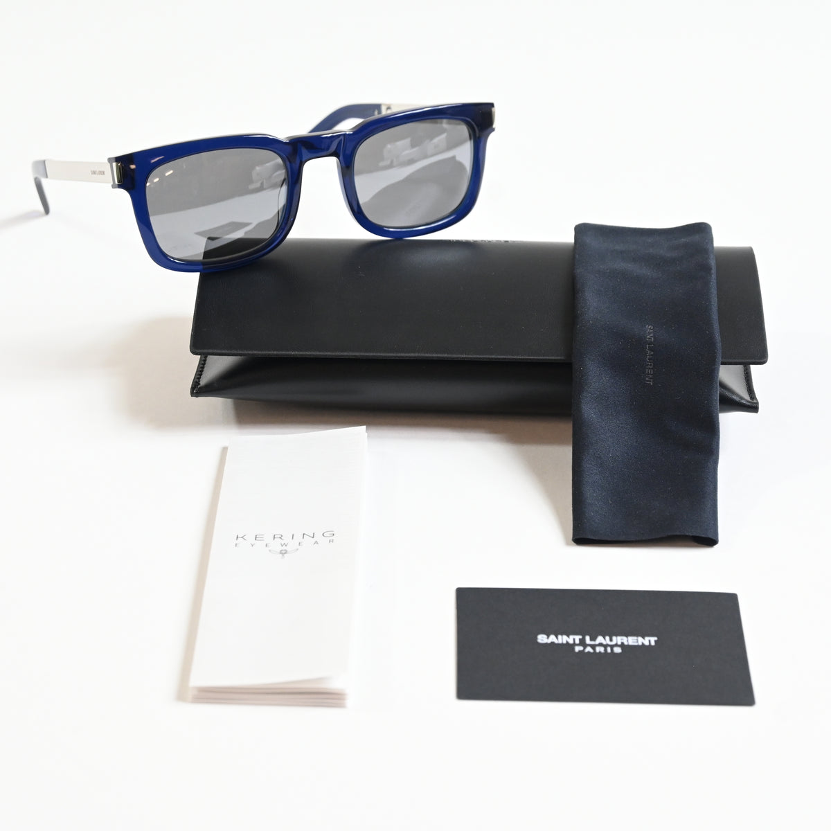 Yves Saint Laurent SL-581S 006 Unisex Authentic Sunglasses Blue/Silver, 51 - New