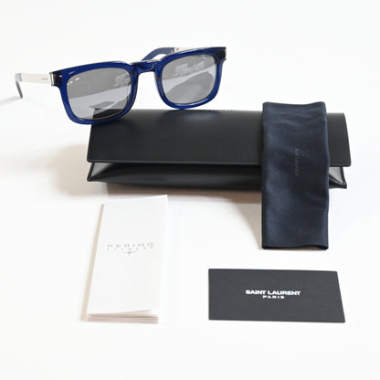 Yves Saint Laurent SL-581S 006 Unisex Authentic Sunglasses Blue/Silver, 51 - New