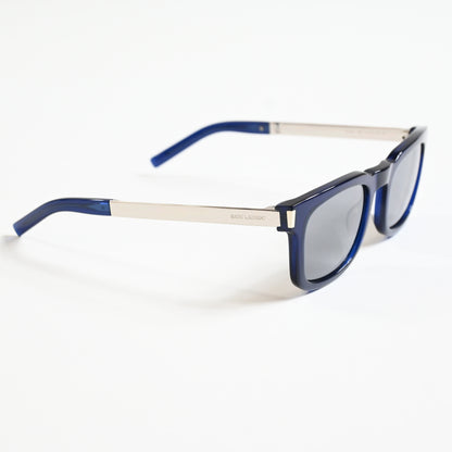 Yves Saint Laurent SL-581S 006 Unisex Authentic Sunglasses Blue/Silver, 51 - New