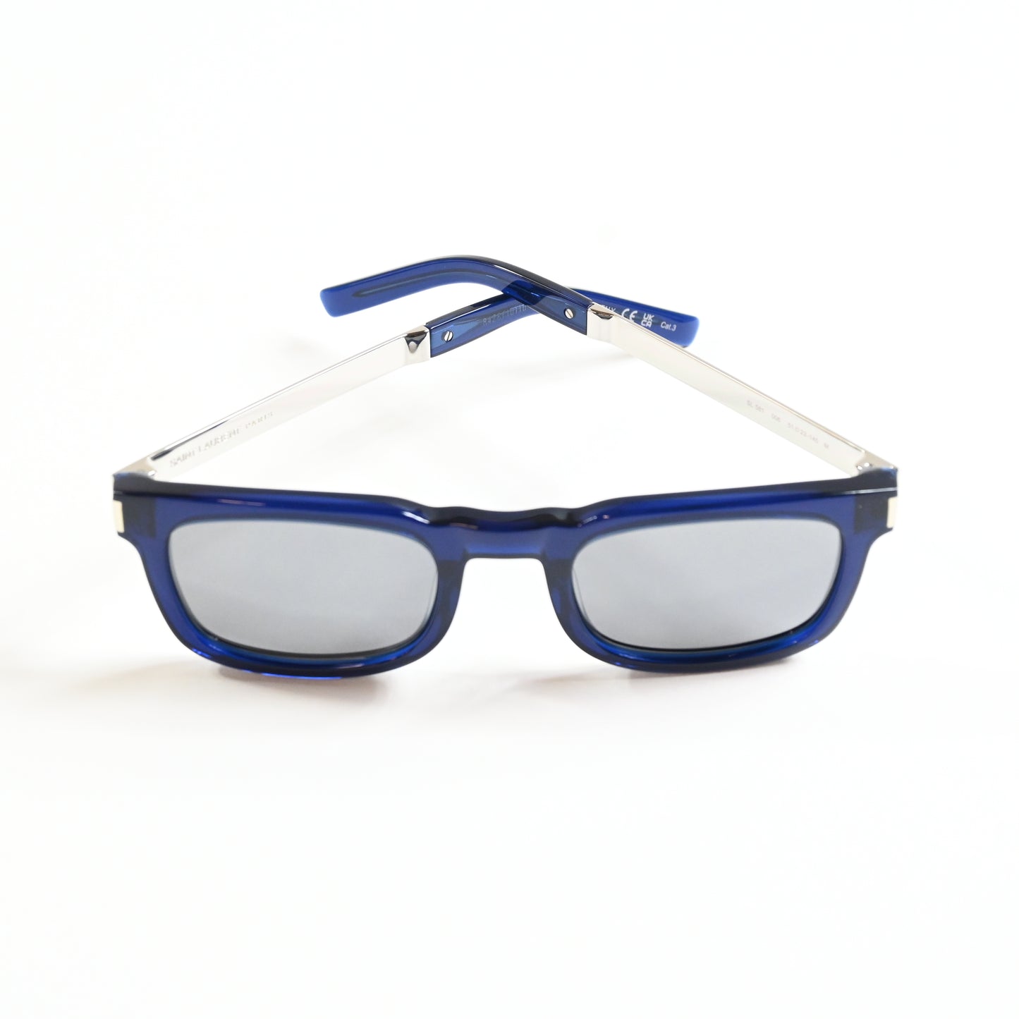 Yves Saint Laurent SL-581S 006 Unisex Authentic Sunglasses Blue/Silver, 51 - New