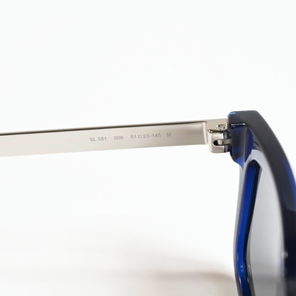 Yves Saint Laurent SL-581S 006 Unisex Authentic Sunglasses Blue/Silver, 51 - New