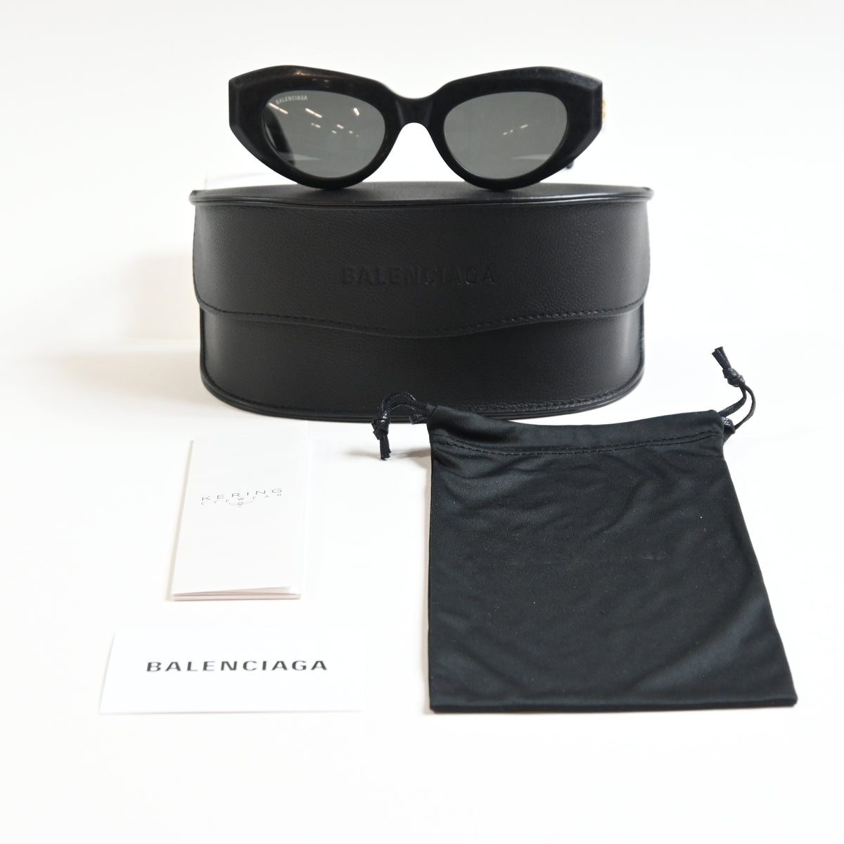 Balenciaga Cat Eye-Frame Recycled Acetate Distressed Sunglasses