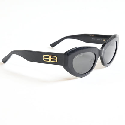 Balenciaga Cat Eye-Frame Recycled Acetate Distressed Sunglasses