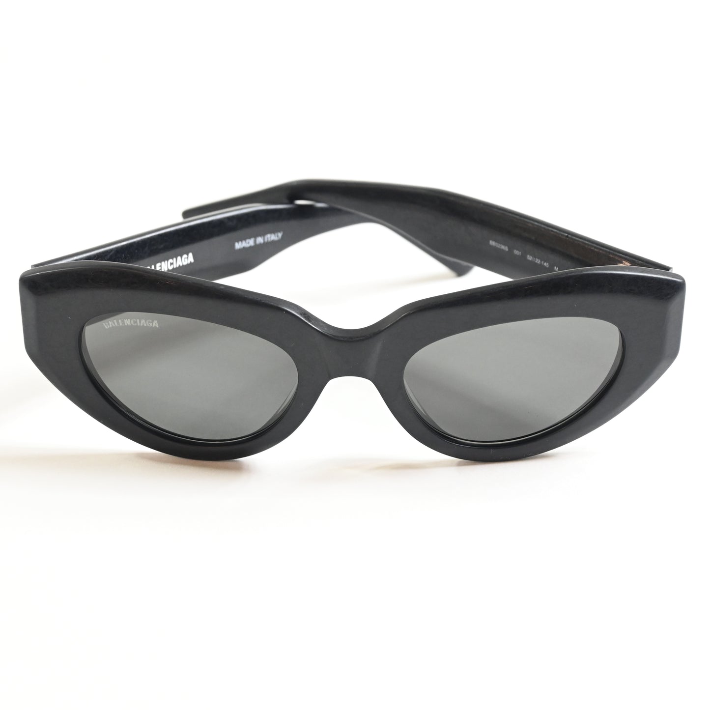 Balenciaga Cat Eye-Frame Recycled Acetate Distressed Sunglasses