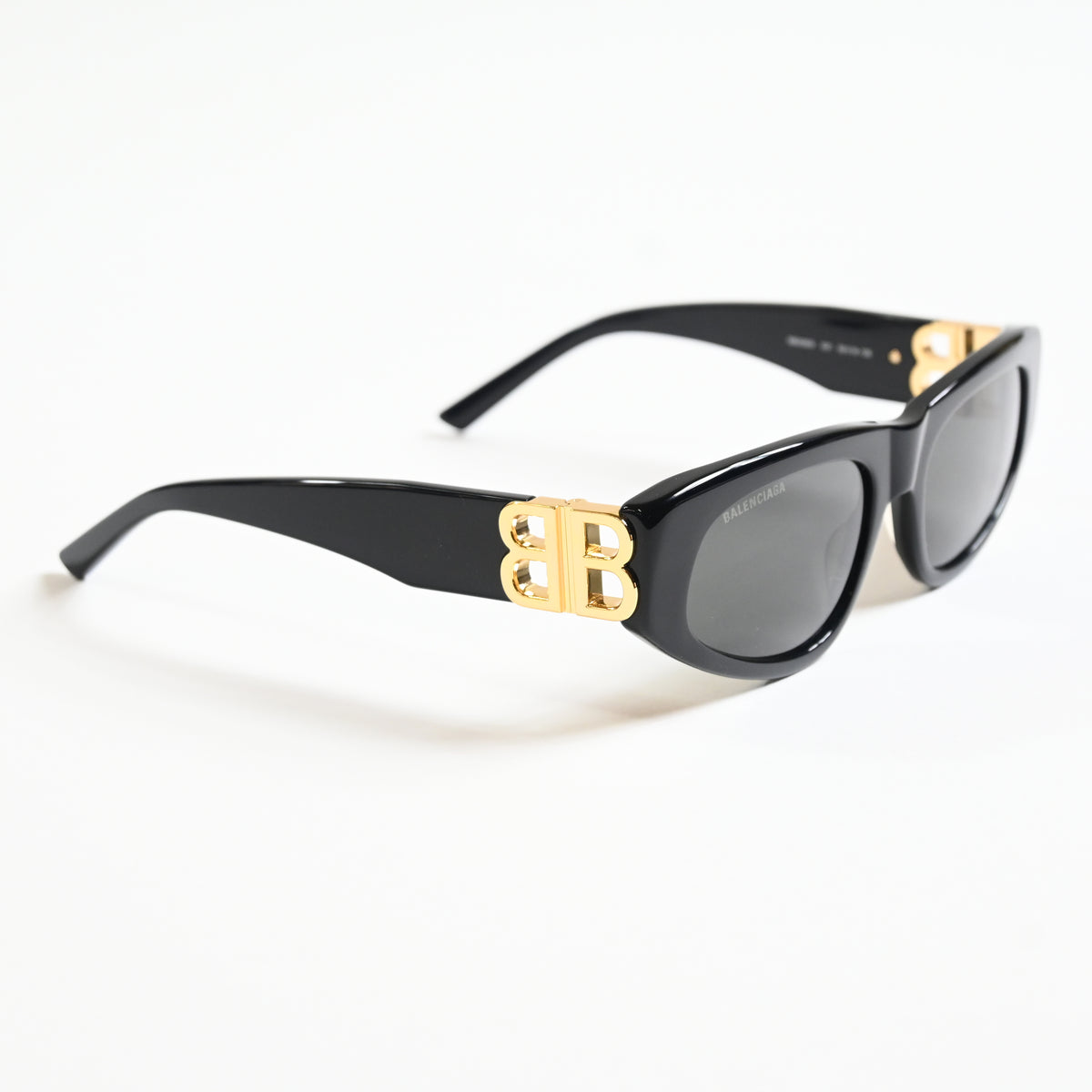 Balenciaga BB0095S 001 Womens Authentic Sunglasses Black/Gold, 53mm - New