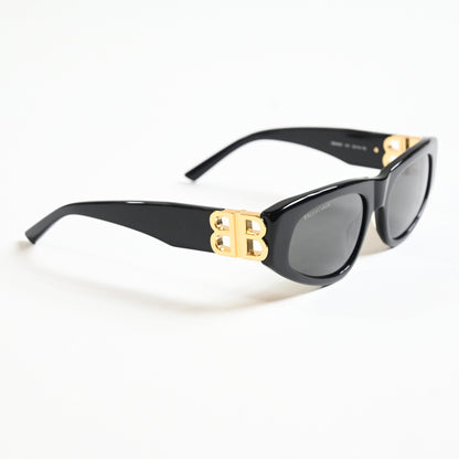 Balenciaga BB0095S 001 Womens Authentic Sunglasses Black/Gold, 53mm - New