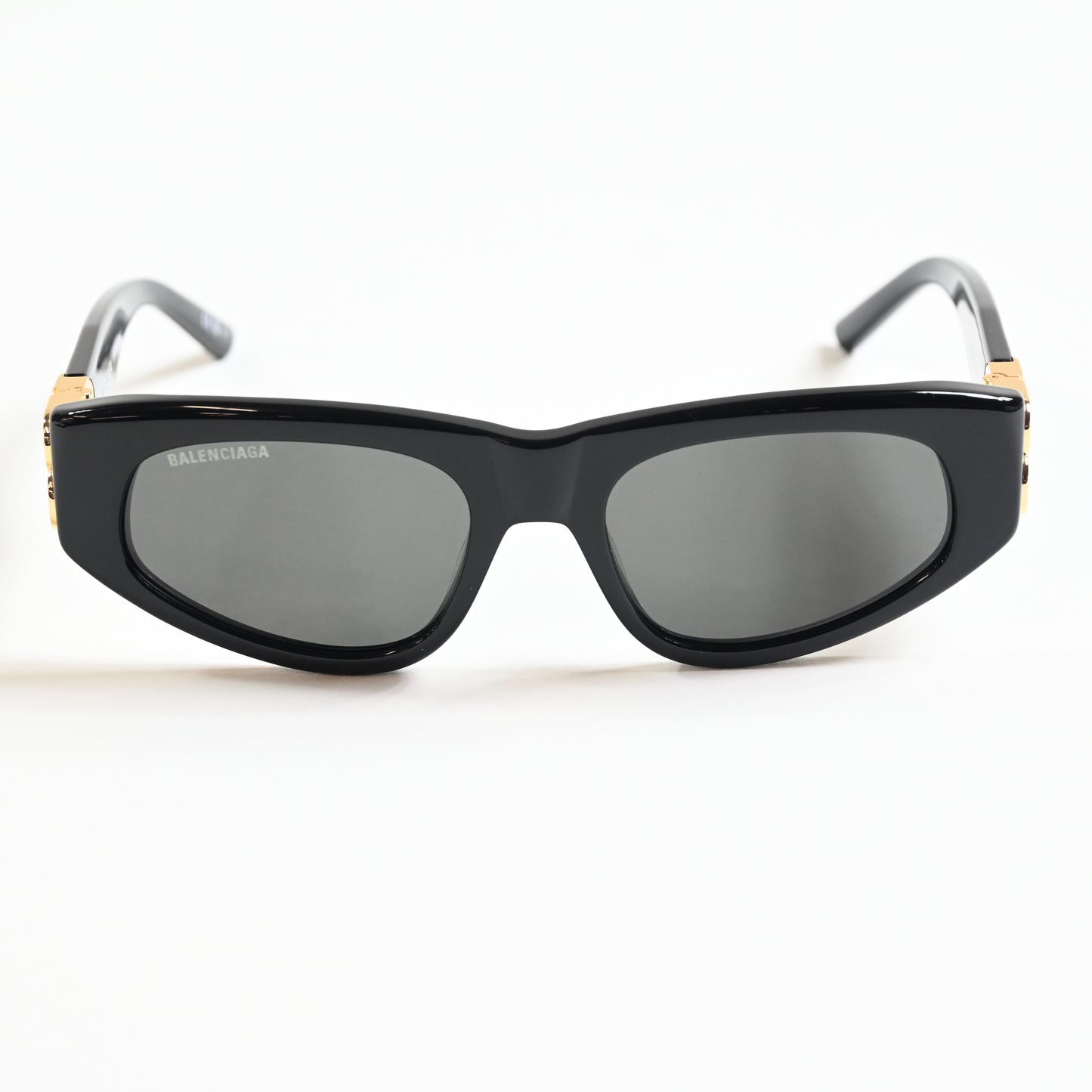 Balenciaga BB0095S 001 Womens Authentic Sunglasses Black/Gold, 53mm - New