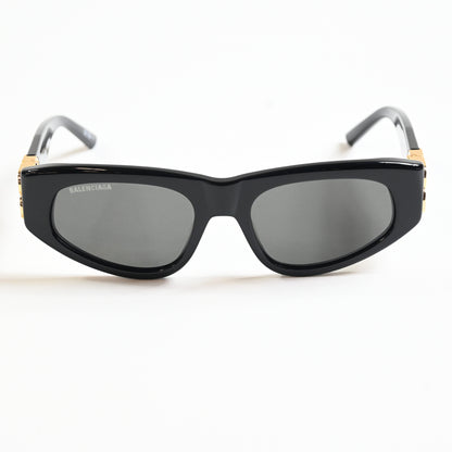 Balenciaga BB0095S 001 Womens Authentic Sunglasses Black/Gold, 53mm - New