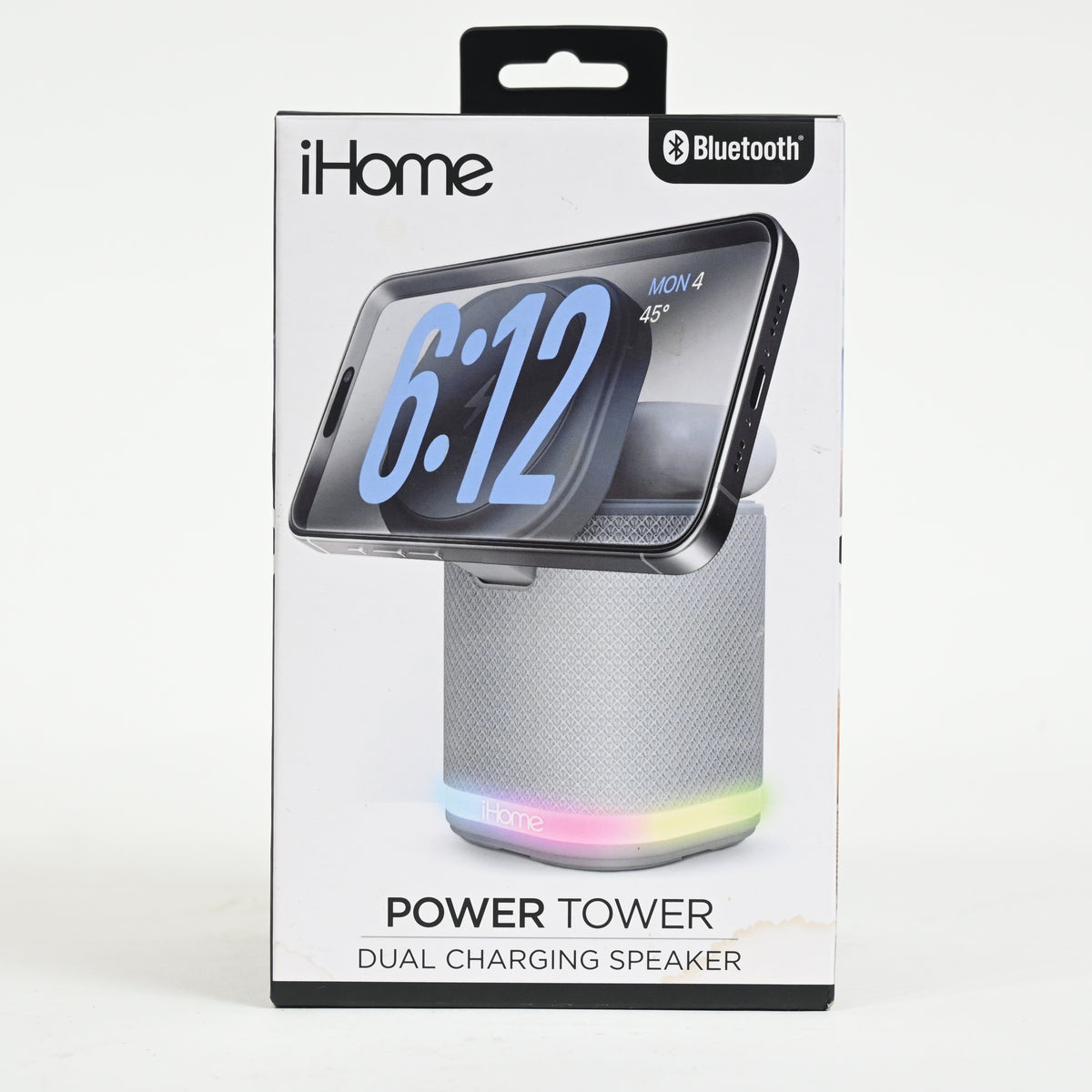 iHome Bluetooth Speaker/Charging Station Color Night Light Gray - Open Box
