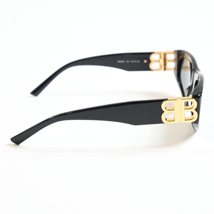 Balenciaga BB0095S 001 Womens Authentic Sunglasses Black/Gold, 53mm - New