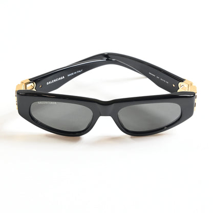 Balenciaga BB0095S 001 Womens Authentic Sunglasses Black/Gold, 53mm - New