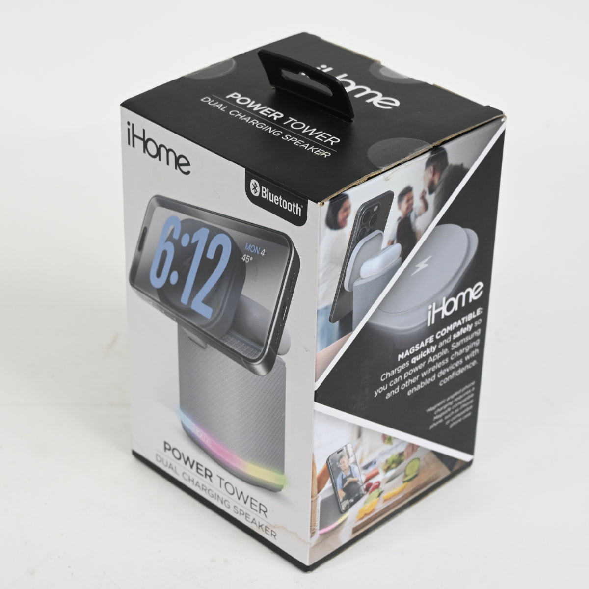 iHome Bluetooth Speaker/Charging Station Color Night Light Gray - Open Box