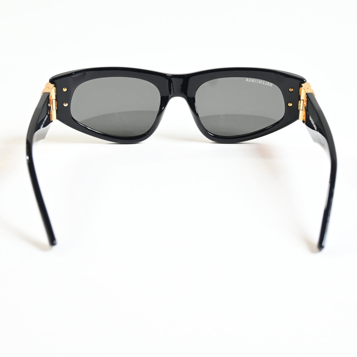 Balenciaga BB0095S 001 Womens Authentic Sunglasses Black/Gold, 53mm - New