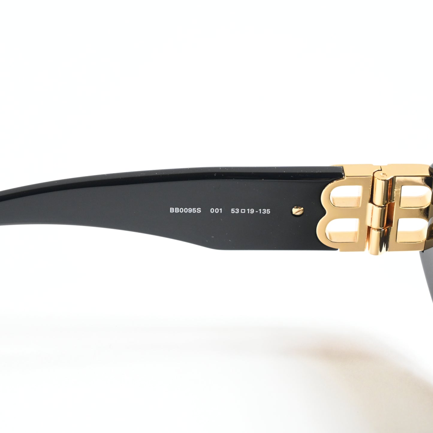Balenciaga BB0095S 001 Womens Authentic Sunglasses Black/Gold, 53mm - New