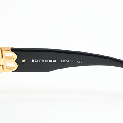Balenciaga BB0095S 001 Womens Authentic Sunglasses Black/Gold, 53mm - New