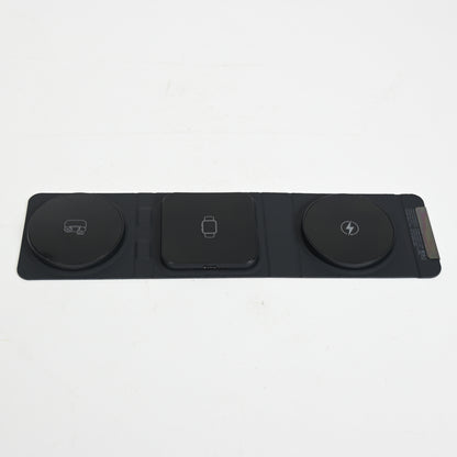 iHome 3-in-1 Foldable Wireless Charging Pad - Black - Grade A