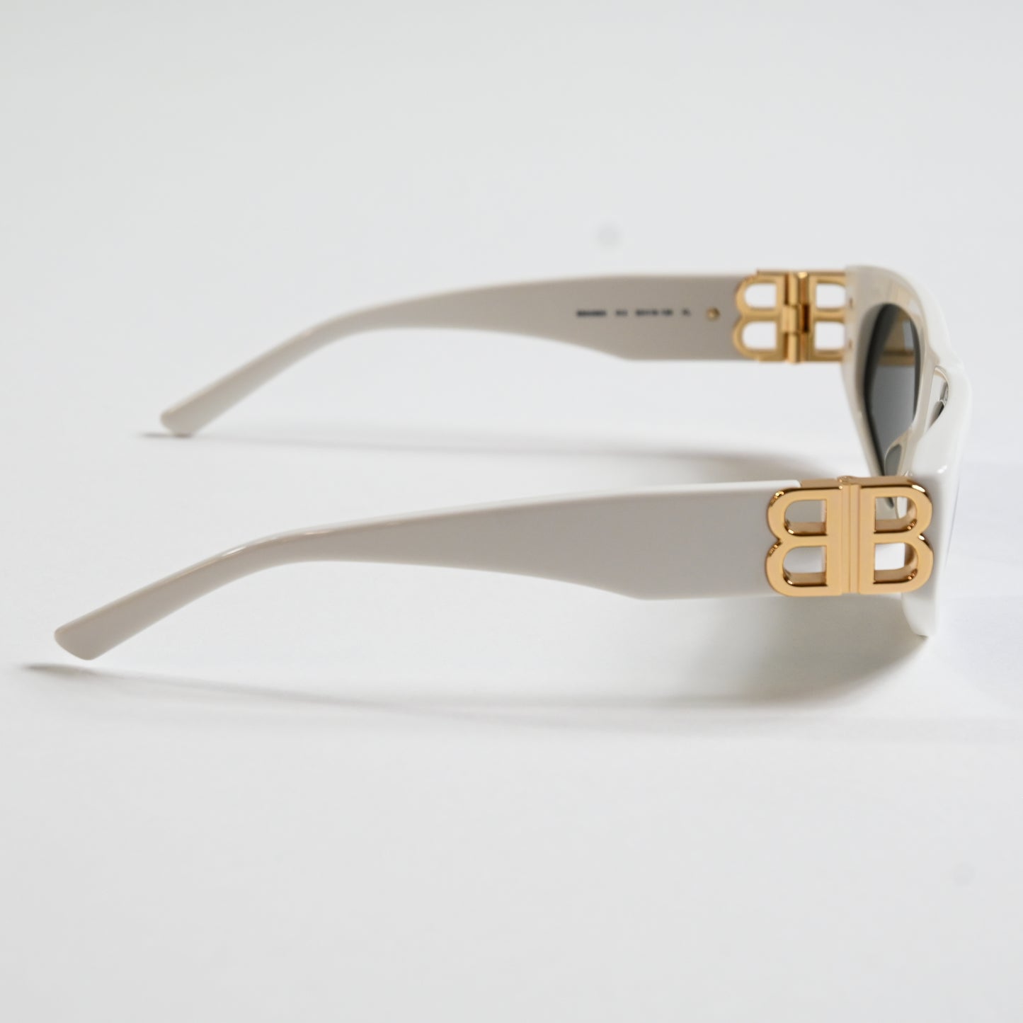 Balenciaga BB0095S 012 Womens Authentic Sunglasses White/Gold, 53mm - New