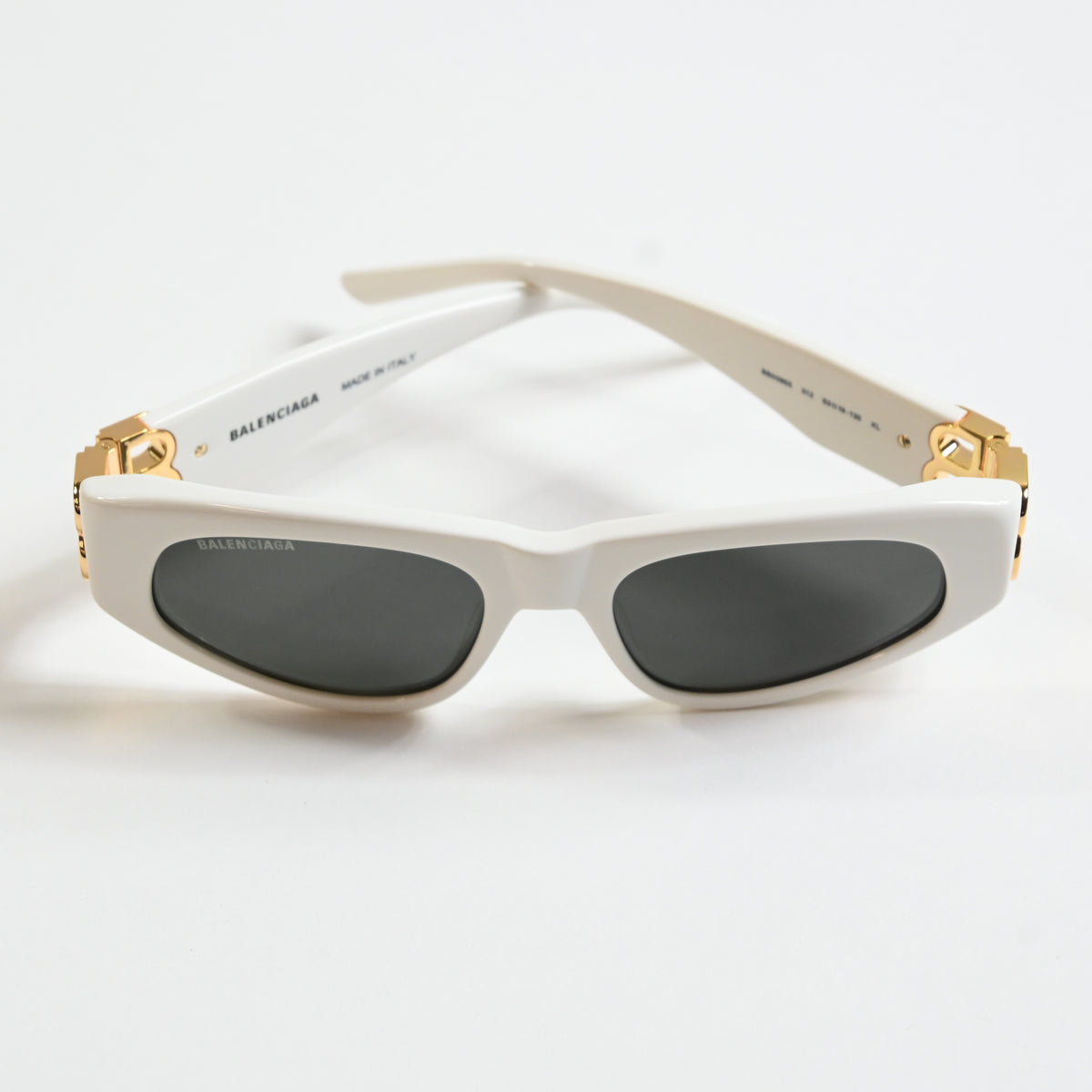 Balenciaga BB0095S 012 Womens Authentic Sunglasses White/Gold, 53mm - New