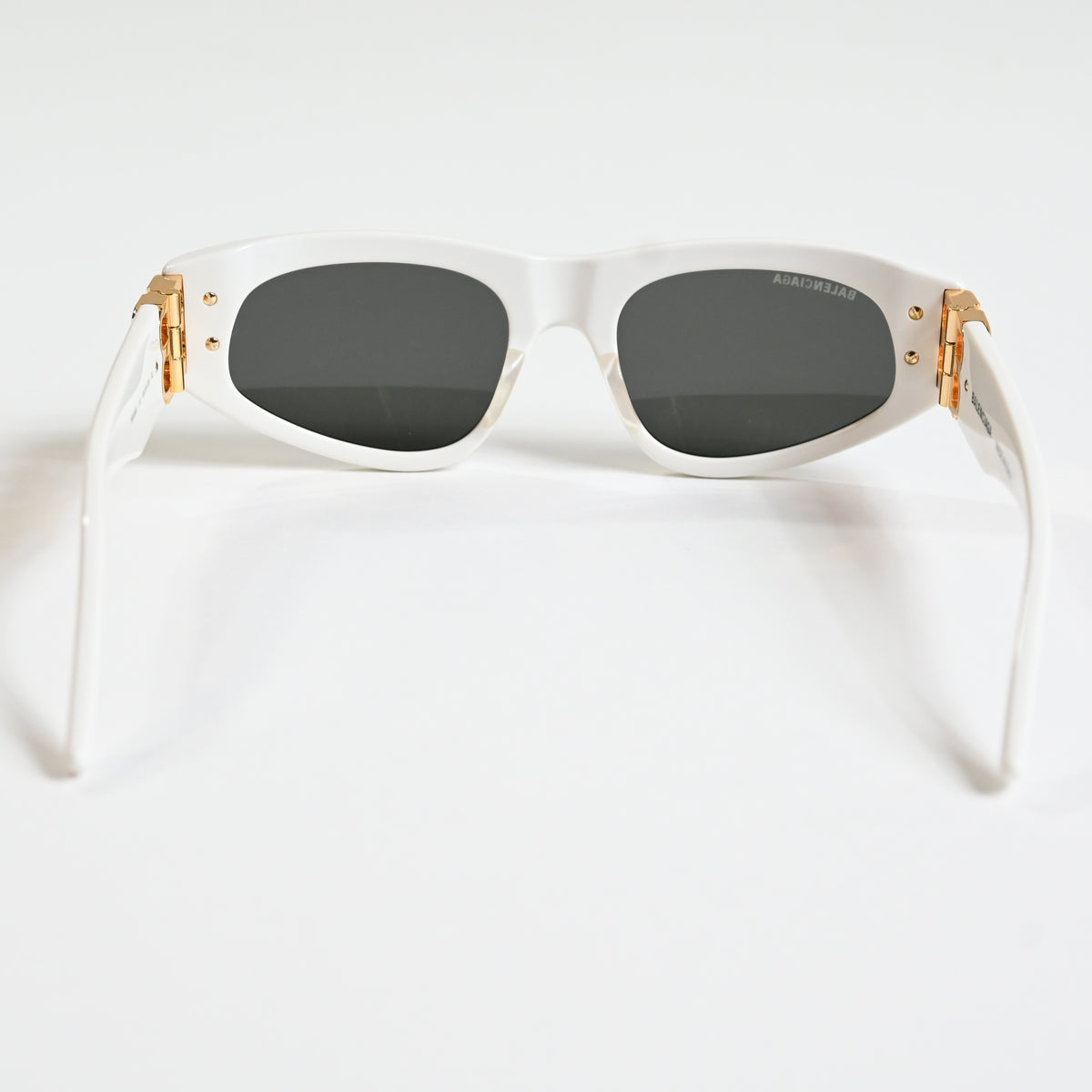 Balenciaga BB0095S 012 Womens Authentic Sunglasses White/Gold, 53mm - New
