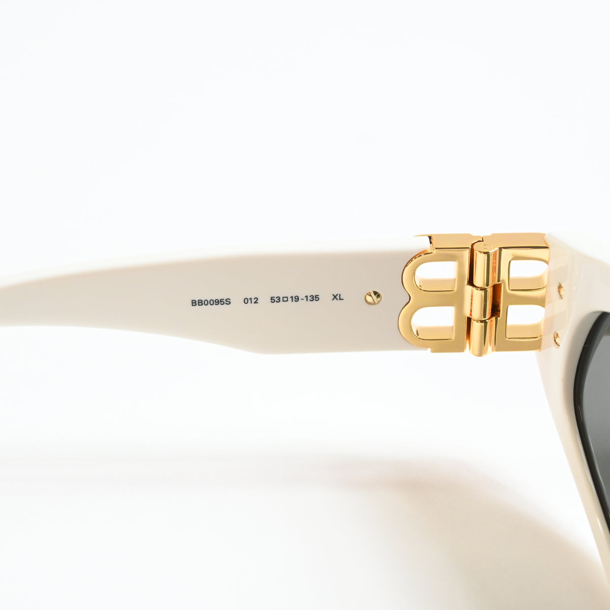 Balenciaga BB0095S 012 Womens Authentic Sunglasses White/Gold, 53mm - New