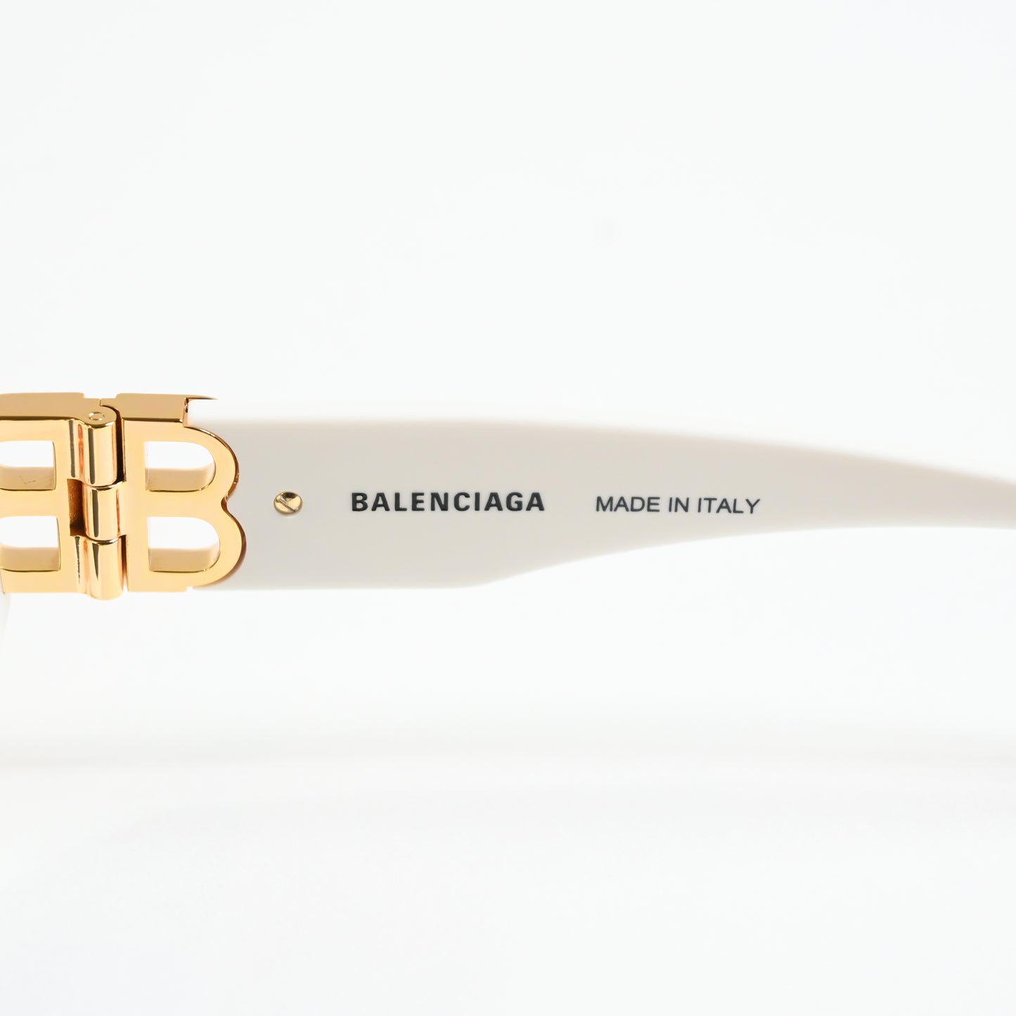 Balenciaga BB0095S 012 Womens Authentic Sunglasses White/Gold, 53mm - New