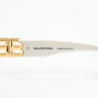 Balenciaga BB0095S 012 Womens Authentic Sunglasses White/Gold, 53mm - New