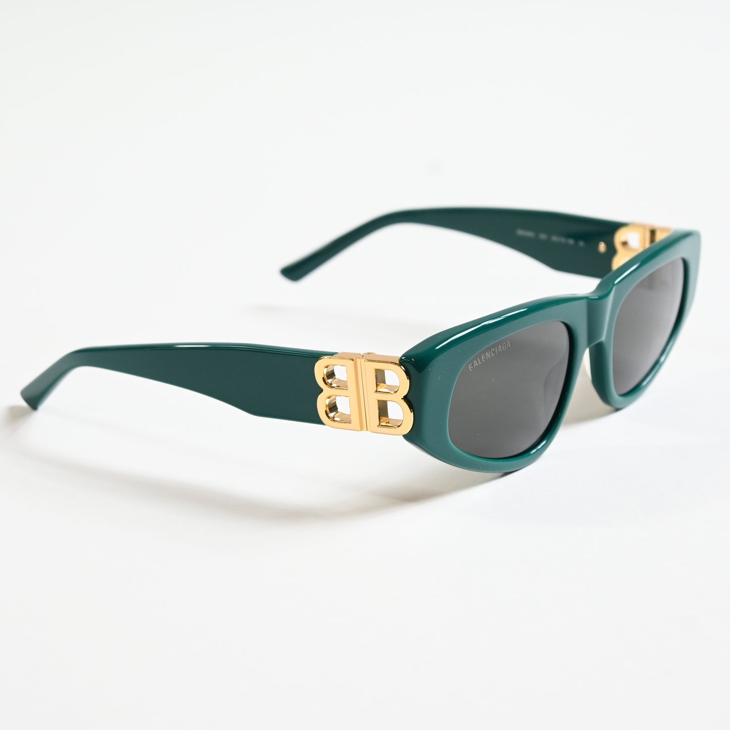 Balenciaga BB0095S 005 Womens Authentic Sunglasses Green/Gold, 53mm - New