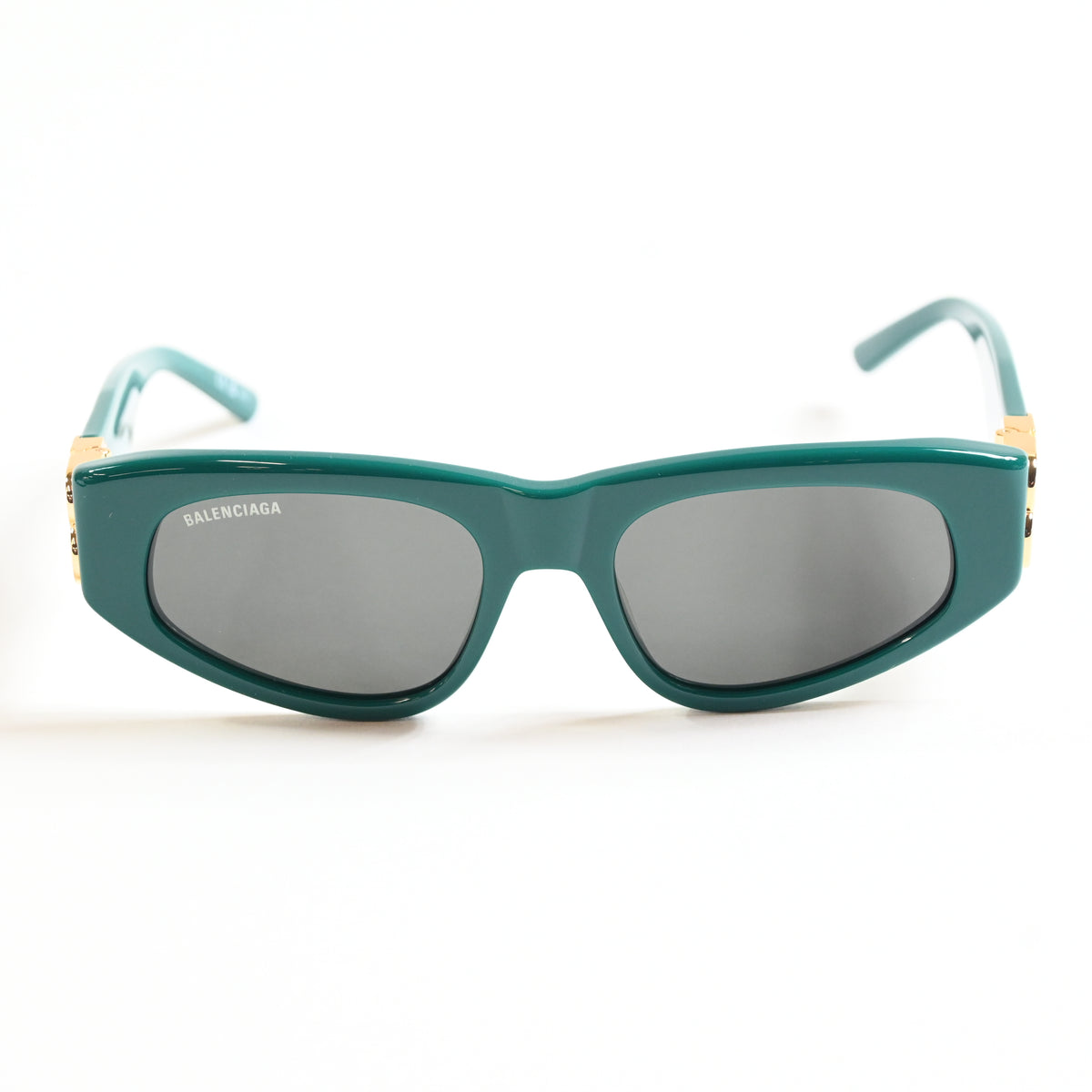 Balenciaga BB0095S 005 Womens Authentic Sunglasses Green/Gold, 53mm - New