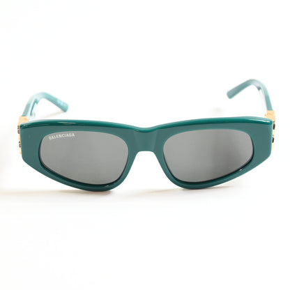 Balenciaga BB0095S 005 Womens Authentic Sunglasses Green/Gold, 53mm - New