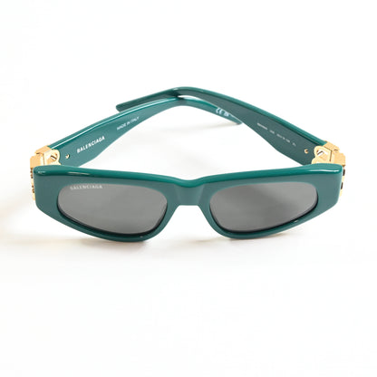 Balenciaga BB0095S 005 Womens Authentic Sunglasses Green/Gold, 53mm - New