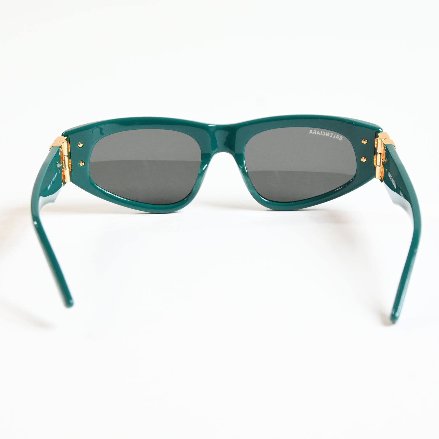 Balenciaga BB0095S 005 Womens Authentic Sunglasses Green/Gold, 53mm - New