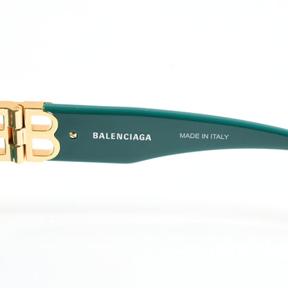 Balenciaga BB0095S 005 Womens Authentic Sunglasses Green/Gold, 53mm - New