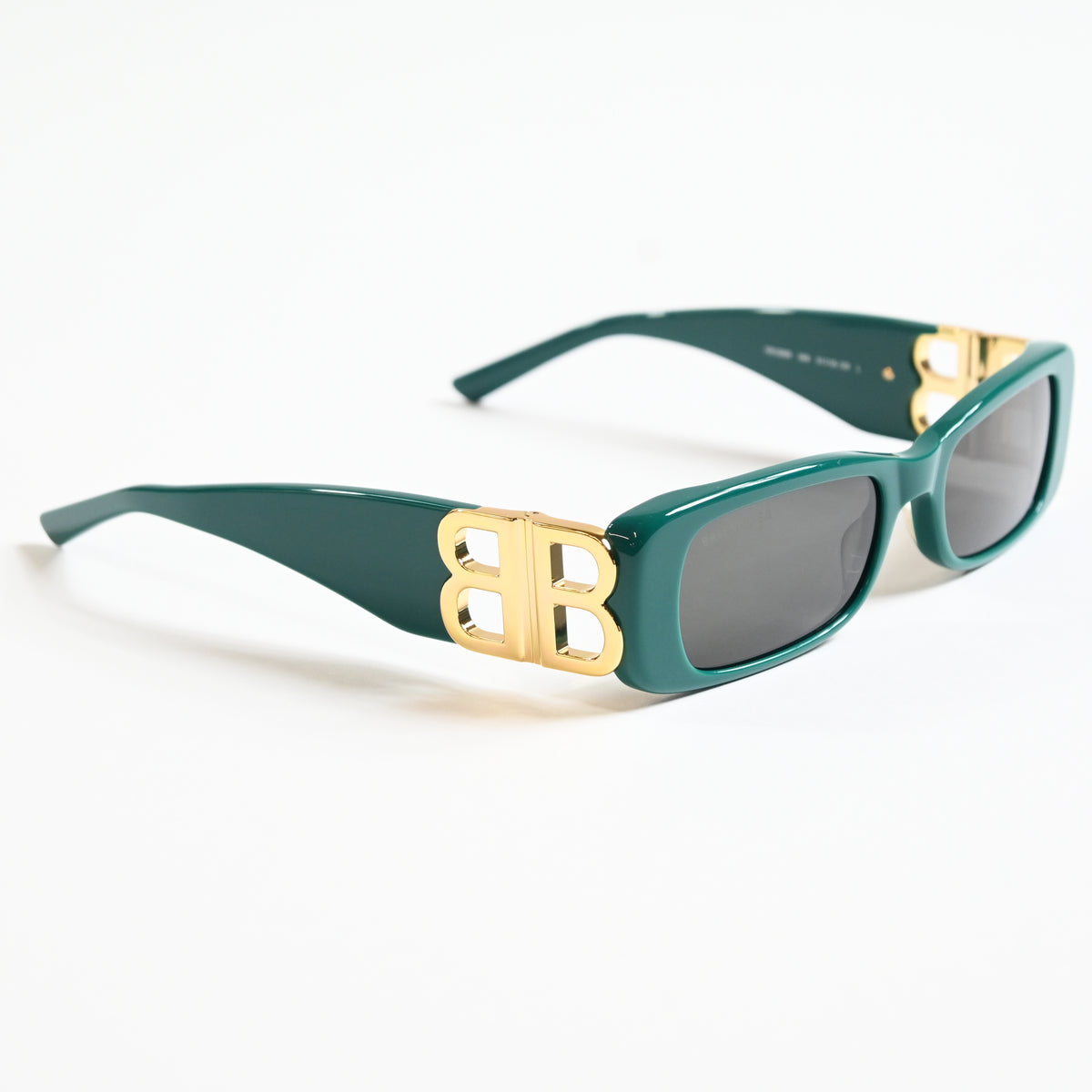 Balenciaga BB0096S 006 Womens Authentic Sunglasses Green/Gold, 51mm - New