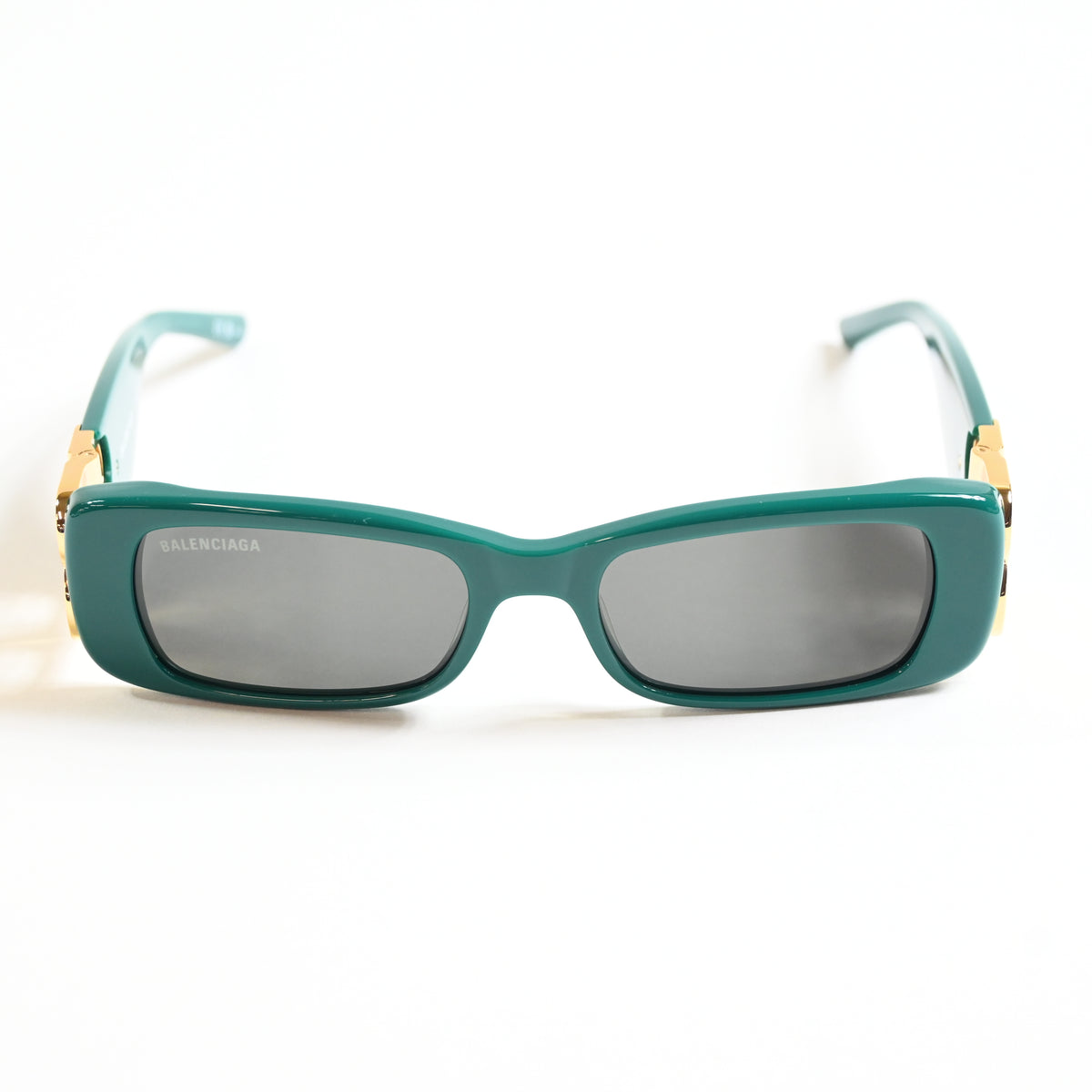 Balenciaga BB0096S 006 Womens Authentic Sunglasses Green/Gold, 51mm - New