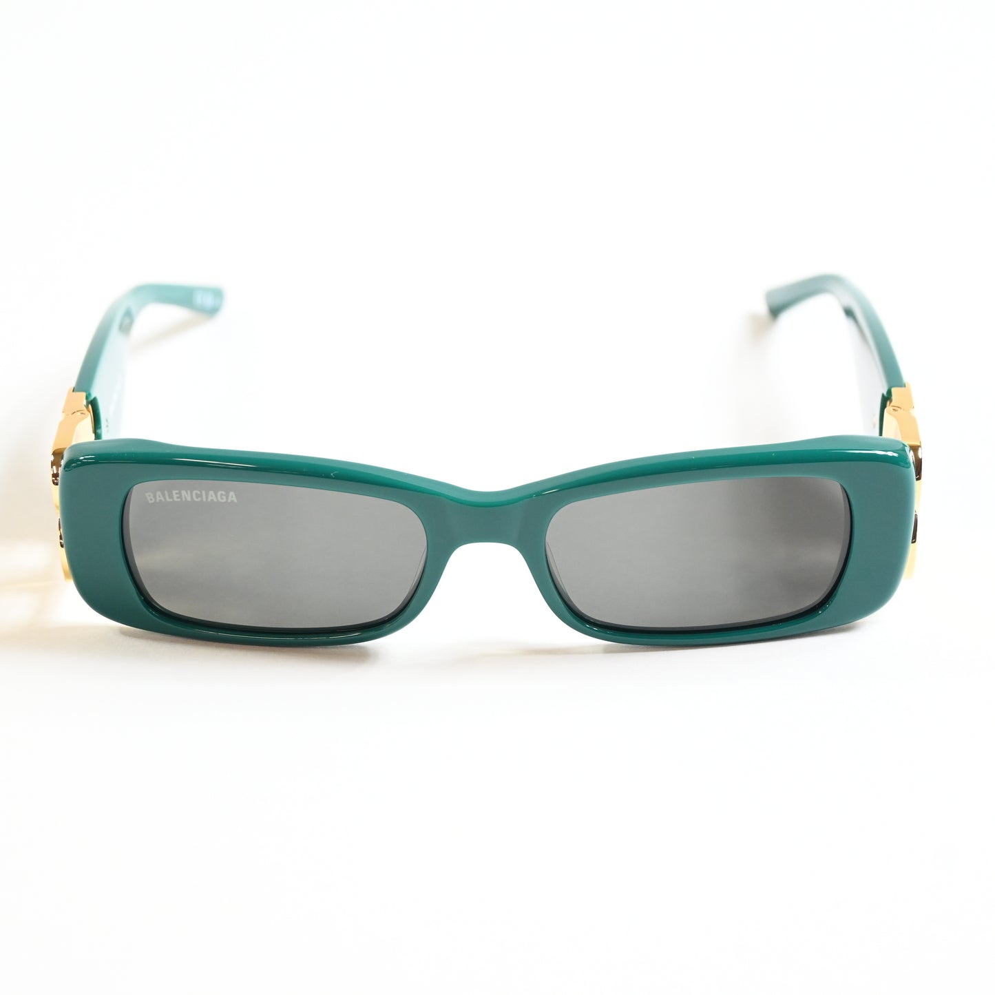 Balenciaga BB0096S 006 Womens Authentic Sunglasses Green/Gold, 51mm - New