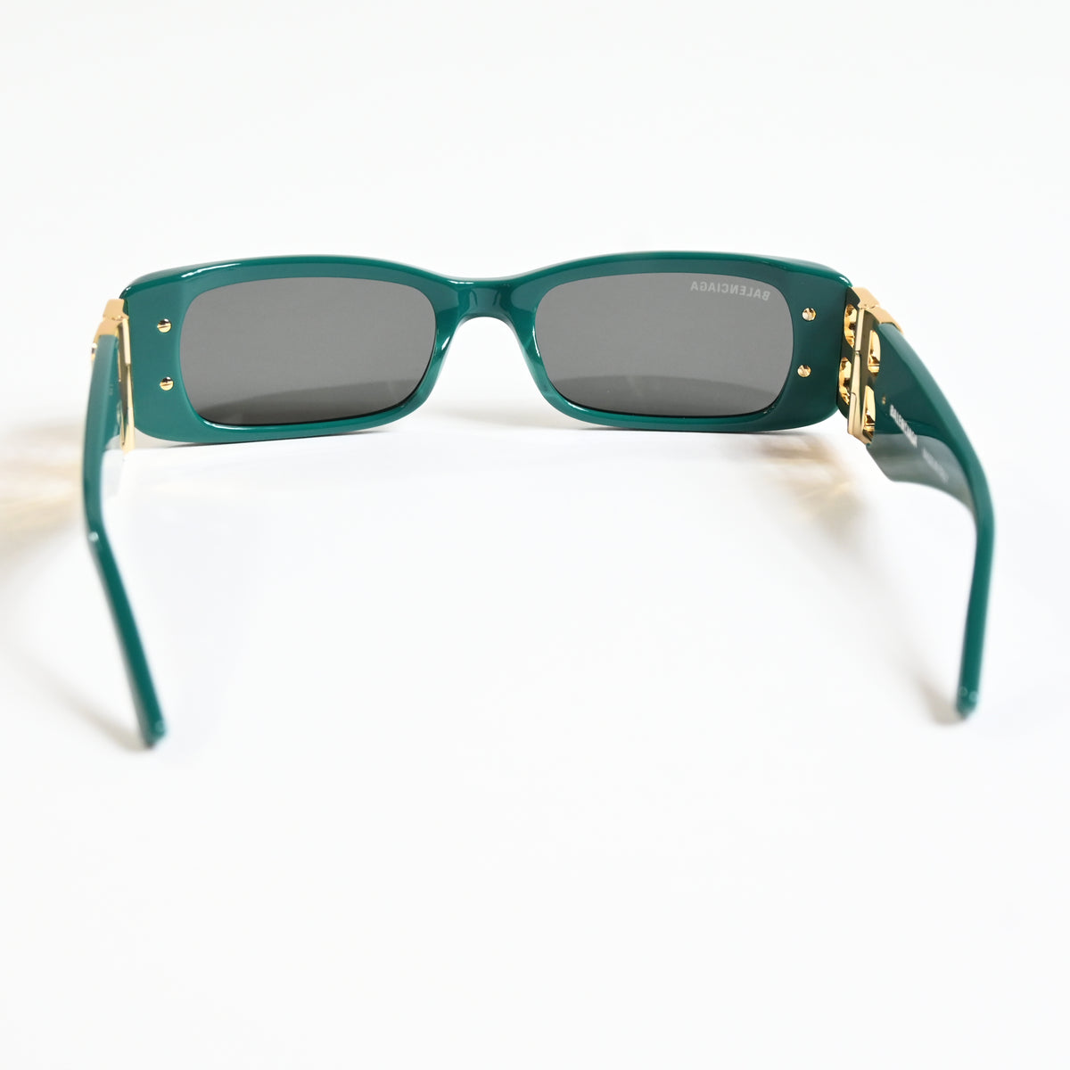 Balenciaga BB0096S 006 Womens Authentic Sunglasses Green/Gold, 51mm - New