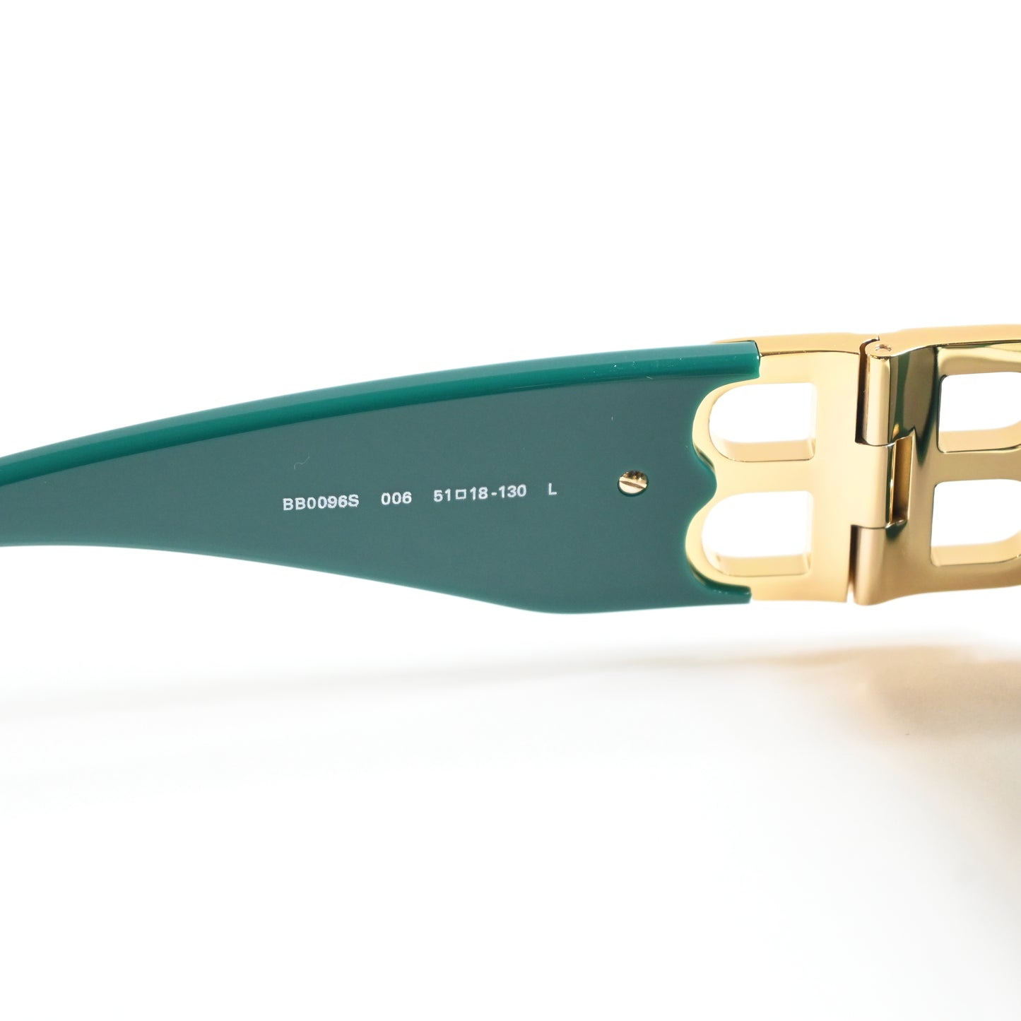 Balenciaga BB0096S 006 Womens Authentic Sunglasses Green/Gold, 51mm - New