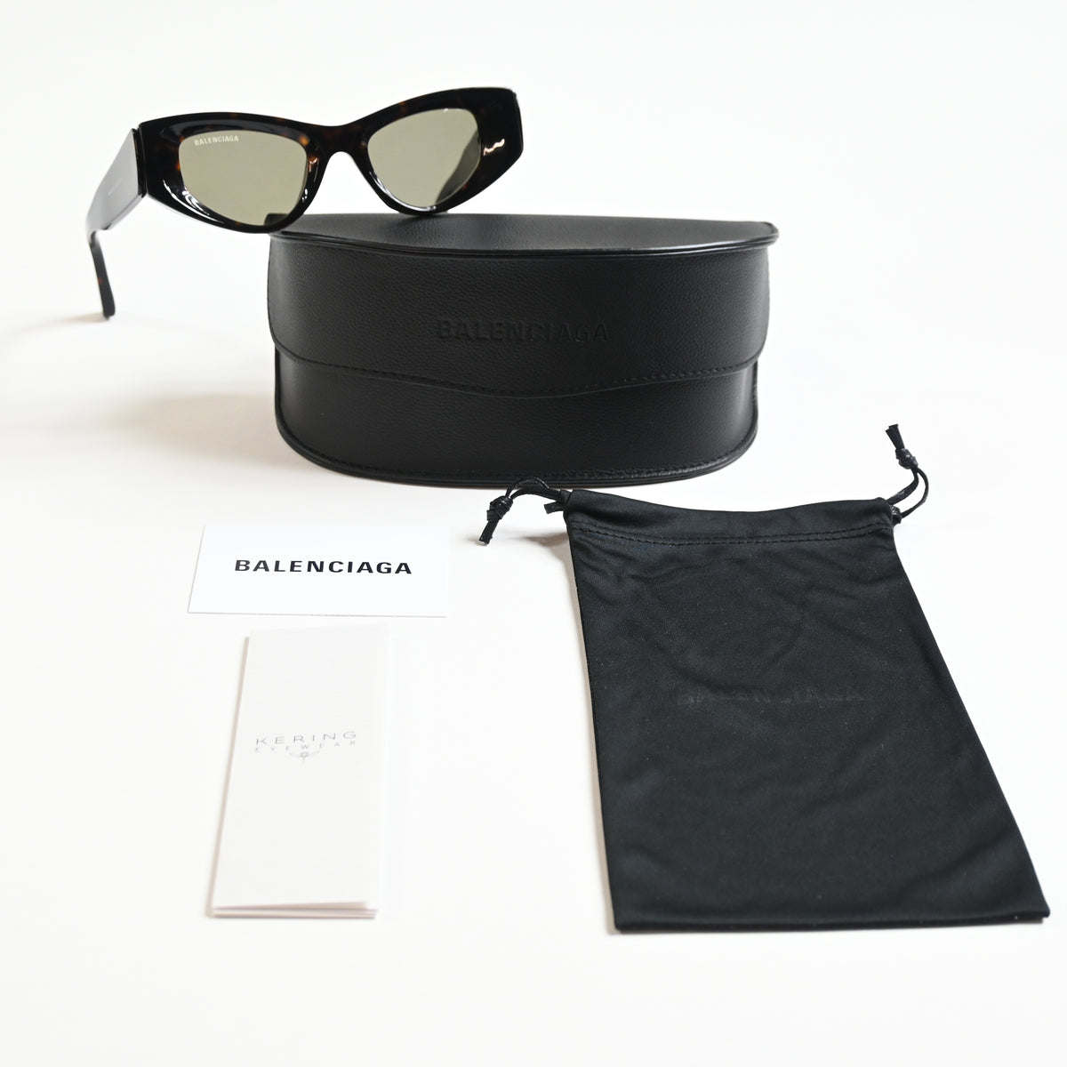 Balenciaga BB0243S 002 Womens Authentic Sunglasses Havana/Green, 48mm - New
