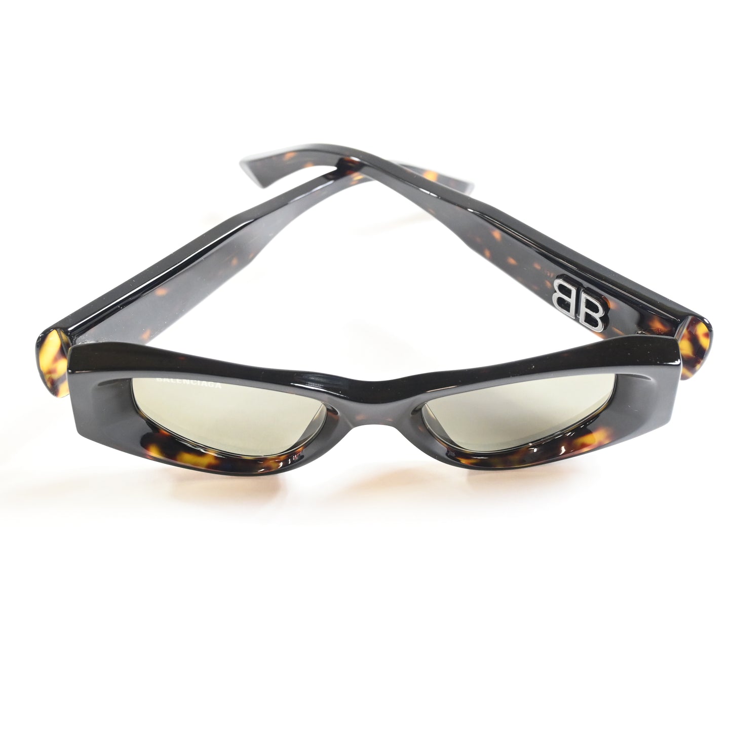 Balenciaga BB0243S 002 Womens Authentic Sunglasses Havana/Green, 48mm - New