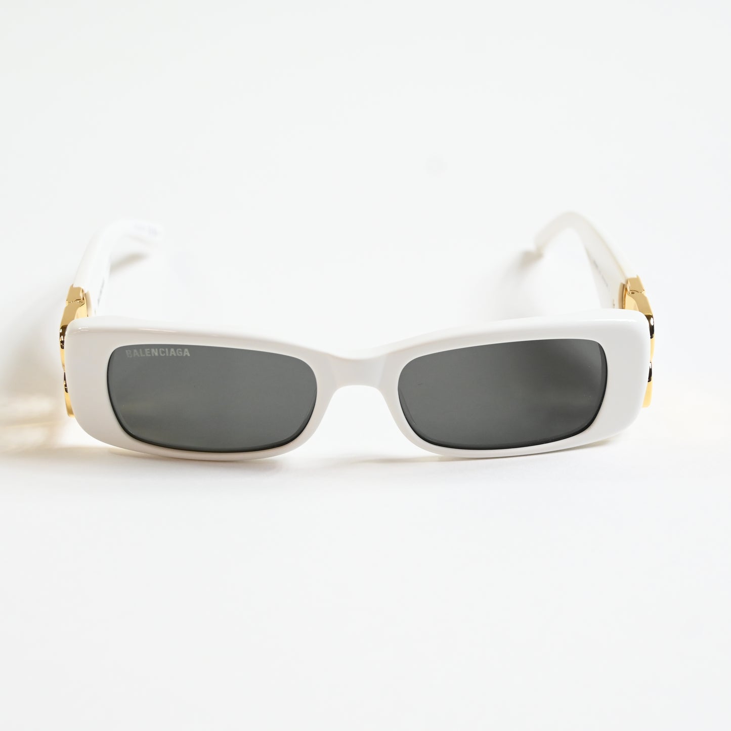 Balenciaga BB0096S 011 Womens Authentic Sunglasses White/Gold, 51mm - New