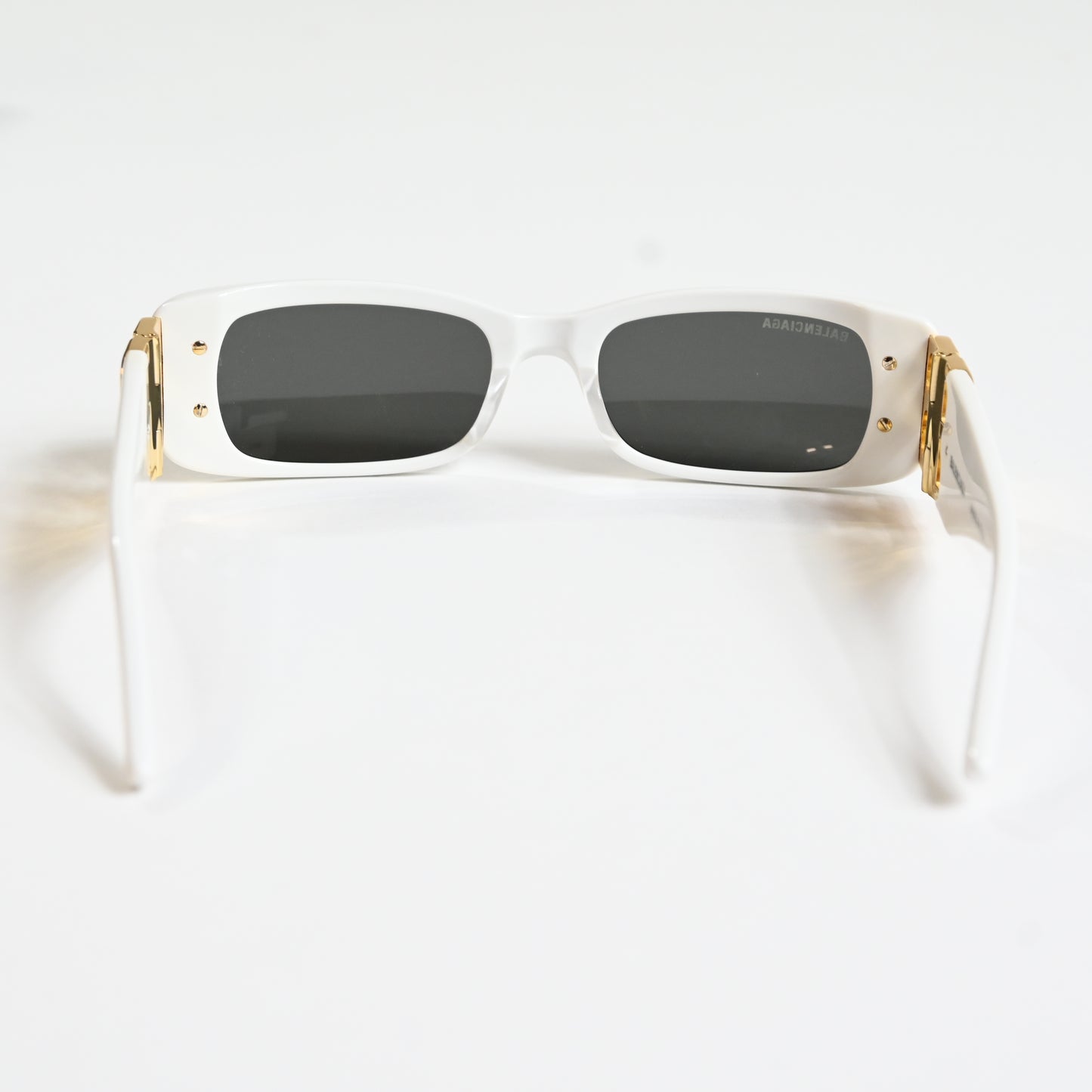 Balenciaga BB0096S 011 Womens Authentic Sunglasses White/Gold, 51mm - New