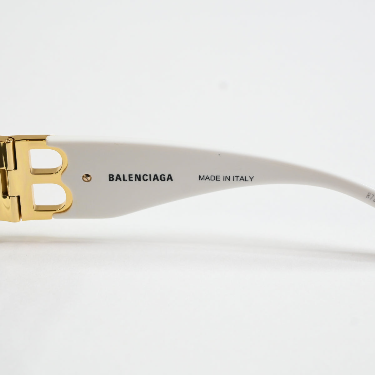 Balenciaga BB0096S 011 Womens Authentic Sunglasses White/Gold, 51mm - New