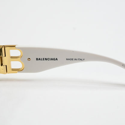 Balenciaga BB0096S 011 Womens Authentic Sunglasses White/Gold, 51mm - New