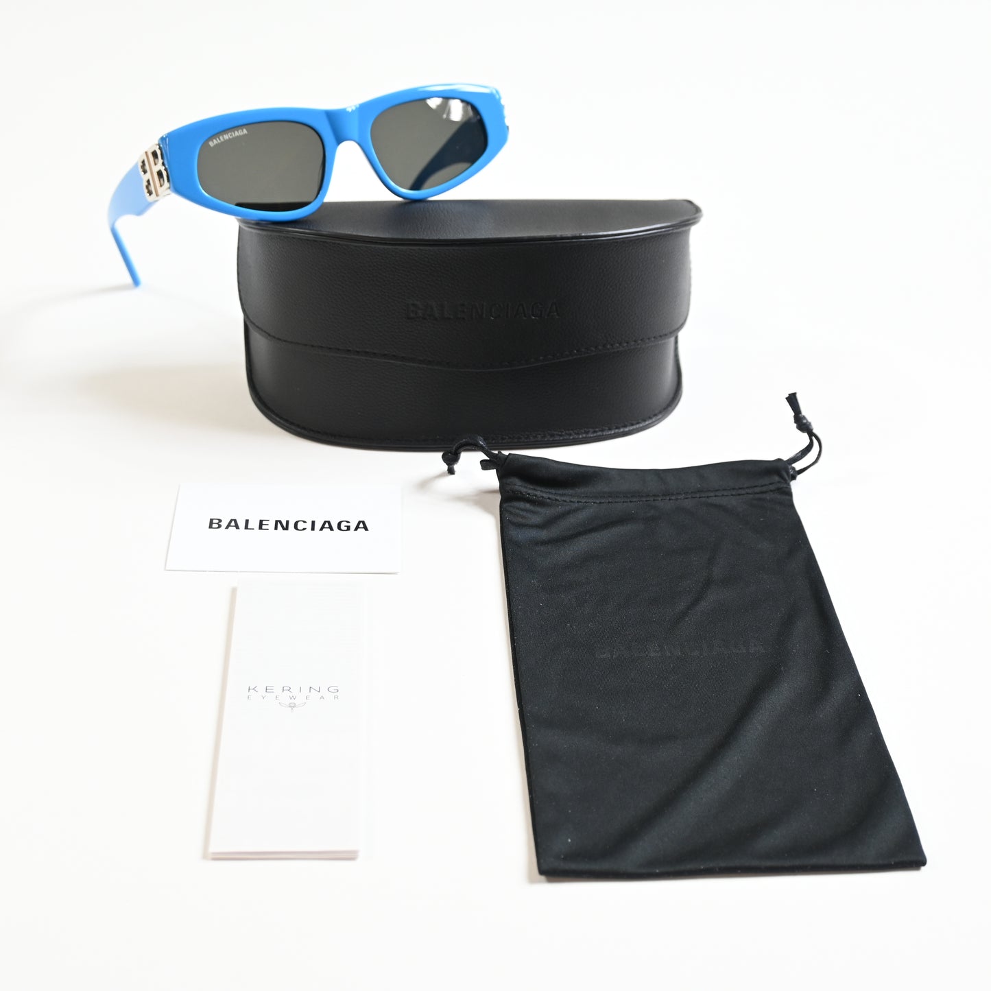 Balenciaga BB0095S 011 Womens Authentic Sunglasses Blue/Gray, 53mm - New