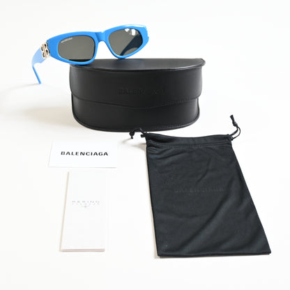 Balenciaga BB0095S 011 Womens Authentic Sunglasses Blue/Gray, 53mm - New