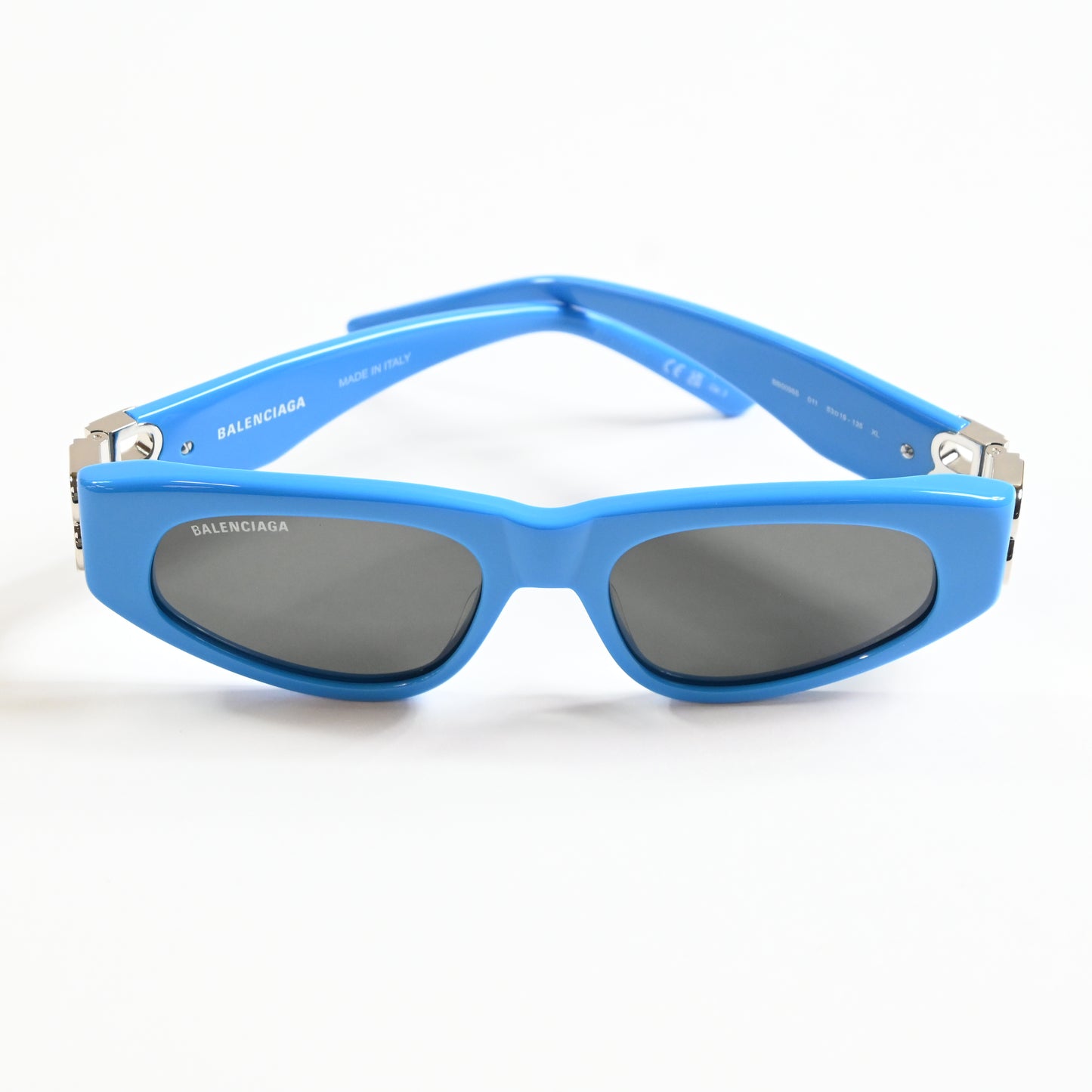 Balenciaga BB0095S 011 Womens Authentic Sunglasses Blue/Gray, 53mm - New