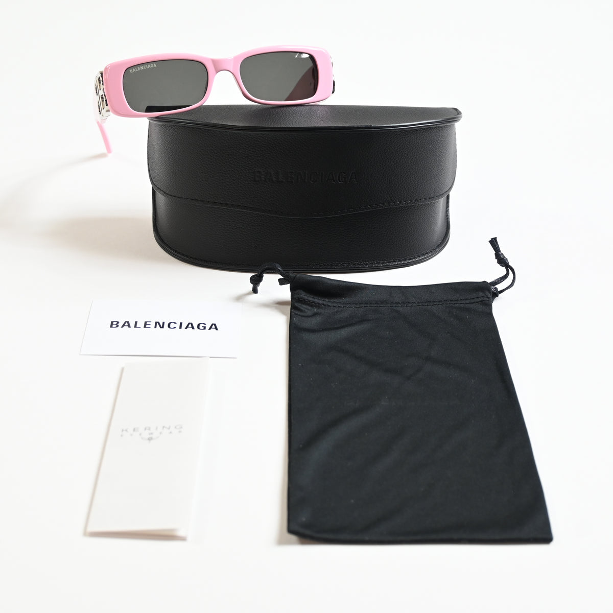 Balenciaga BB0096S 012 Womens Authentic Sunglasses Pink/Silver, 51mm - New