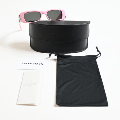 Balenciaga BB0096S 012 Womens Authentic Sunglasses Pink/Silver, 51mm - New