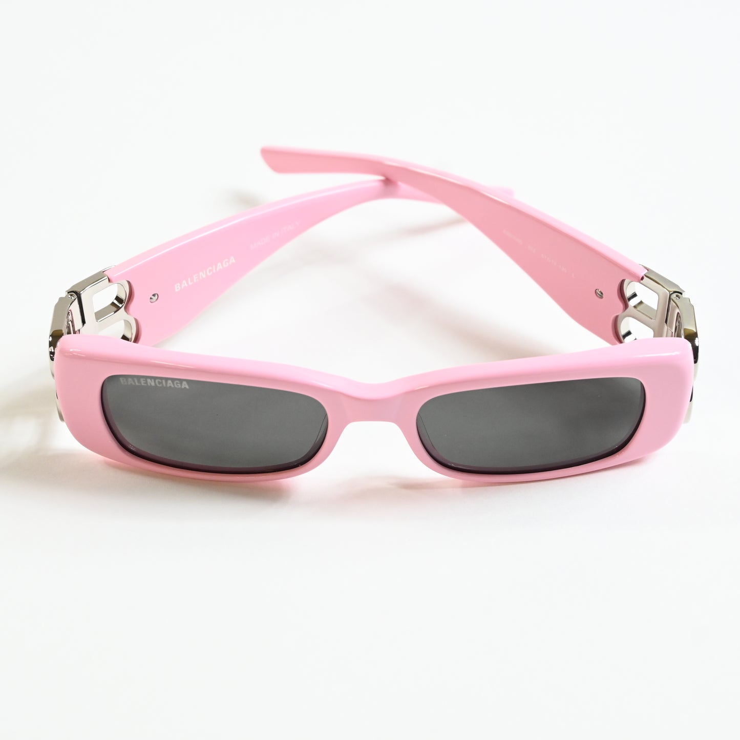 Balenciaga BB0096S 012 Womens Authentic Sunglasses Pink/Silver, 51mm - New